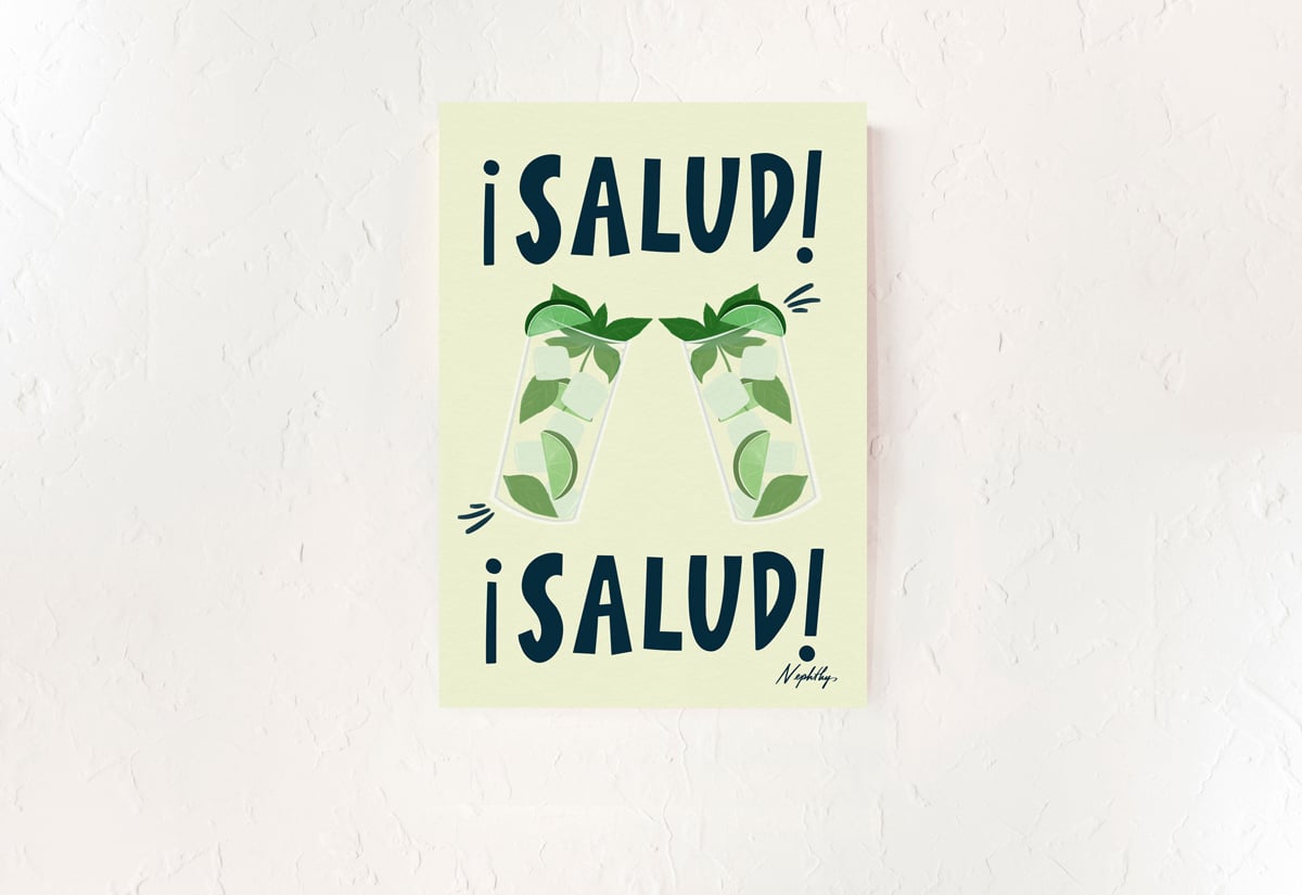 Salud! Mojito A3 Print