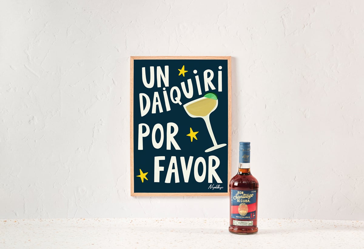 A3 PRINT & RON SANTIAGO DE CUBA EXTRA AÑEJO 11 JAHRE (70CL)