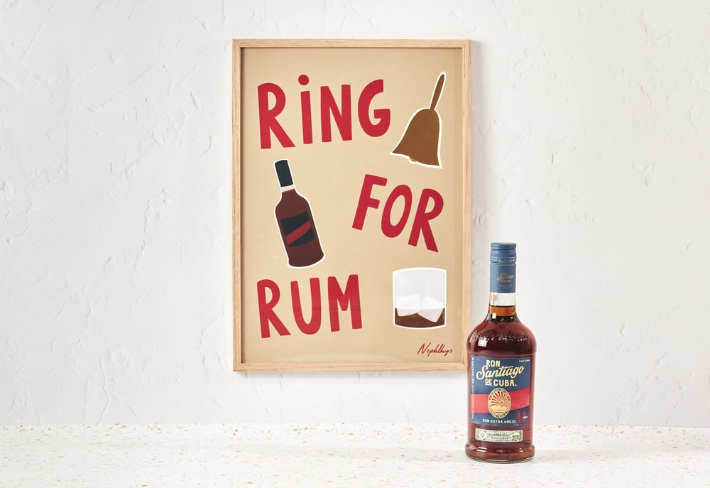 A3 PRINT & RON SANTIAGO DE CUBA EXTRA AÑEJO 11 JAHRE (70CL)